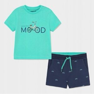 Size 24 months Mayoral Aqua and Navy Kids Outfit